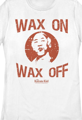 Womens Distressed Wax On Wax Off Karate Kid Shirt