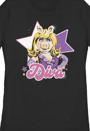 Black Womens Diva Miss Piggy Muppets Shirt