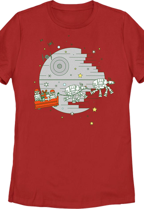 Womens Galactic Empire Christmas Sleigh Star Wars Shirt
