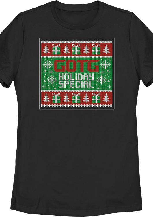 Womens GOTG Holiday Special Faux Ugly Sweater Marvel Comics Shirt - main product image