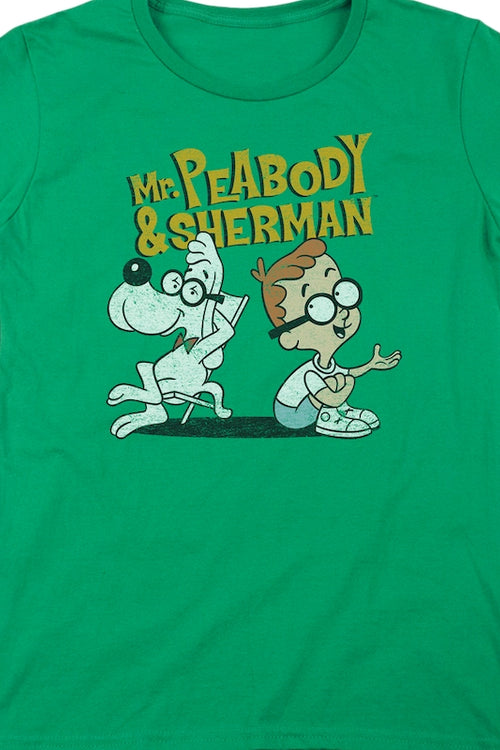 Womens Green Mr. Peabody and Sherman Shirtmain product image