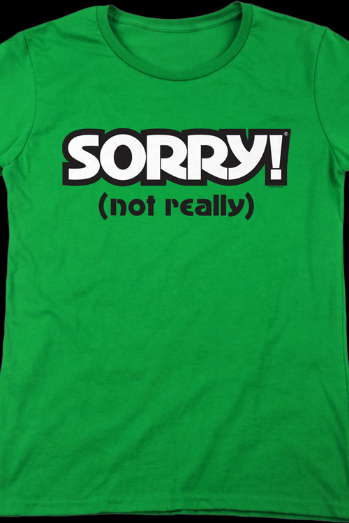 Womens Green Sorry Shirtmain product image
