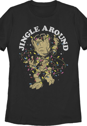 Womens Groot Jingle Around Marvel Comics Shirt