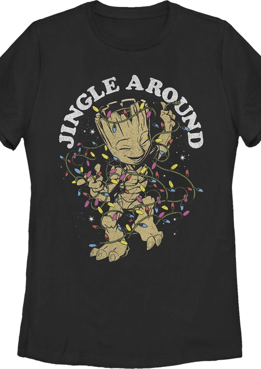 Womens Groot Jingle Around Marvel Comics Shirt - main product image