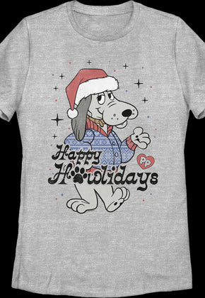 Womens Happy Holidays Pound Puppies Shirt
