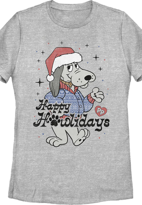 Womens Happy Holidays Pound Puppies Shirt