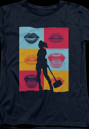 Womens Harley Quinn Lips Birds Of Prey Shirt