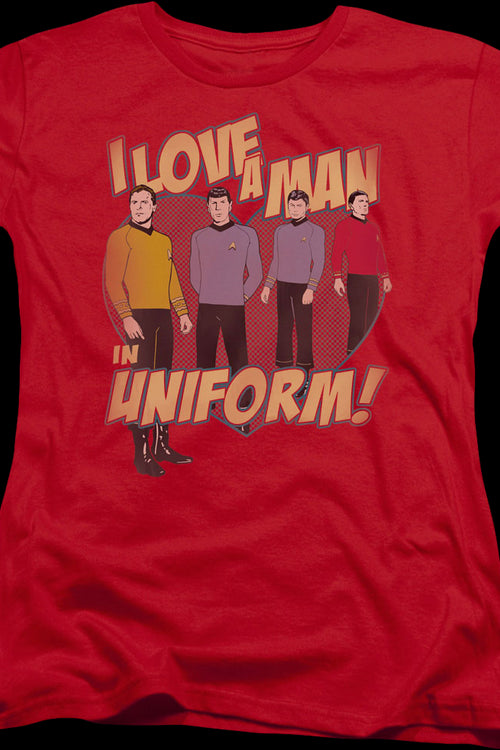 Womens I Love A Man In Uniform Star Trek Shirtmain product image