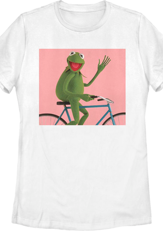 Womens Kermit The Frog Bicycle Muppets Shirt - main product image
