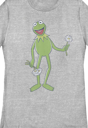 Gray Womens Kermit's Flowers Muppets Shirt