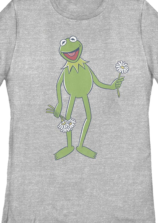 Gray Womens Kermit's Flowers Muppets Shirt - main product image