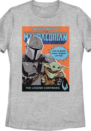 Womens Mandalorian Legend Continues Comic Book Cover Star Wars Shirt