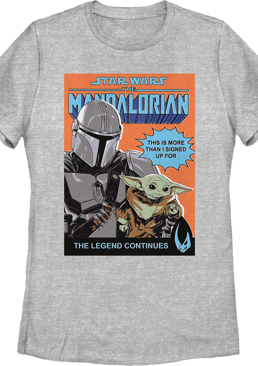 Womens Mandalorian Legend Continues Comic Book Cover Star Wars Shirt - main product image