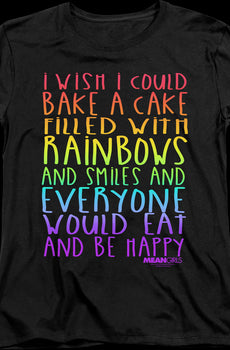 Womens Mean Girls Cake Filled With Rainbows Shirt