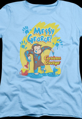 Womens Messy Curious George Shirt