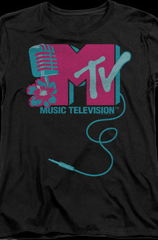 Womens Microphone Logo MTV Shirt