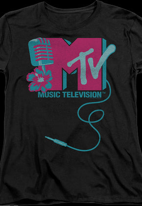 Womens Microphone Logo MTV Shirt