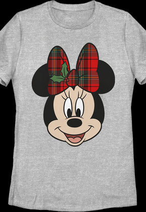 Womens Minnie Mouse Christmas Bow Disney Shirt