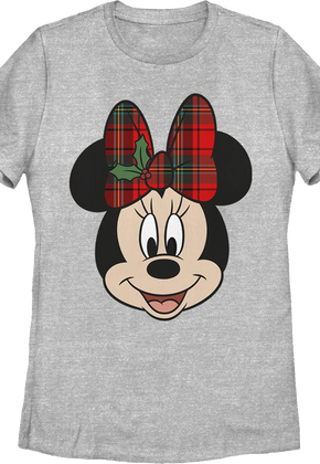 Womens Minnie Mouse Christmas Bow Disney Shirt