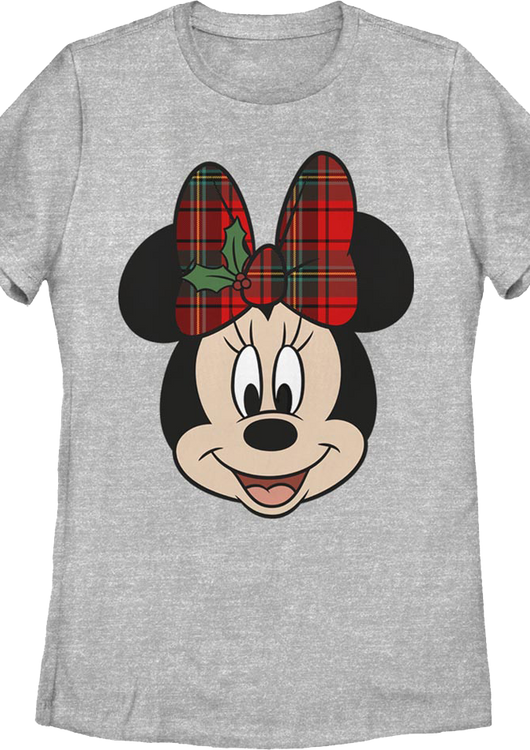 Womens Minnie Mouse Christmas Bow Disney Shirt - main product image