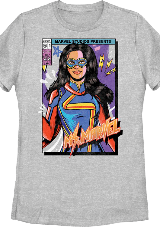 Womens Ms. Marvel Colorful Cover Marvel Comics Shirt - main product image