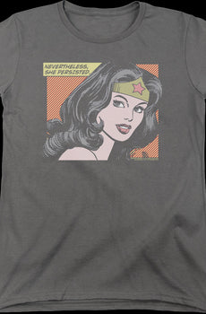 Womens Nevertheless She Persisted Wonder Woman Shirt