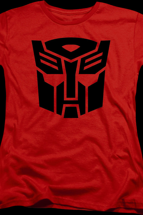 Womens Red Autobot Logo Transformers Shirtmain product image