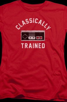 Womens Red Classically Trained NES Controller Shirt