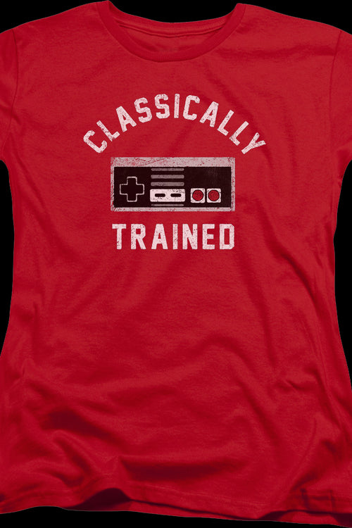 Womens Red Classically Trained NES Controller Shirtmain product image