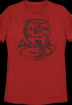 Womens Red Logo Cobra Kai Shirt