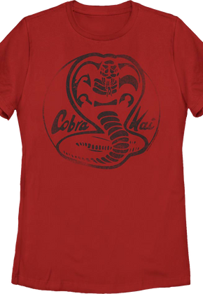 Womens Red Logo Cobra Kai Shirt