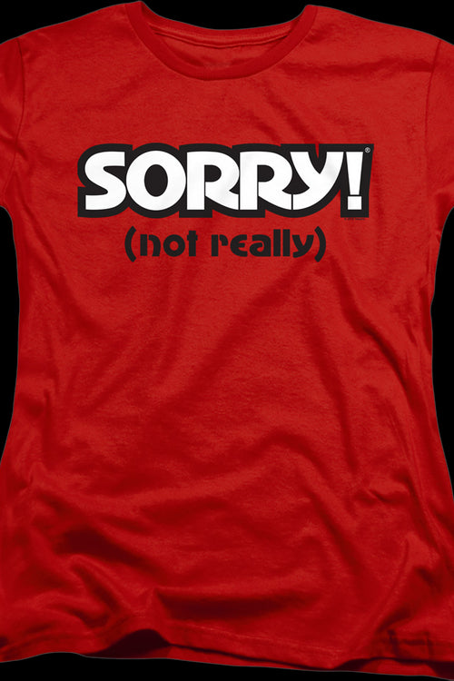 Womens Red Sorry Shirtmain product image