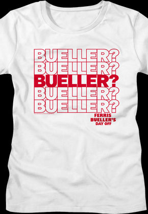 Womens Repeating Name Ferris Bueller's Day Off Shirt