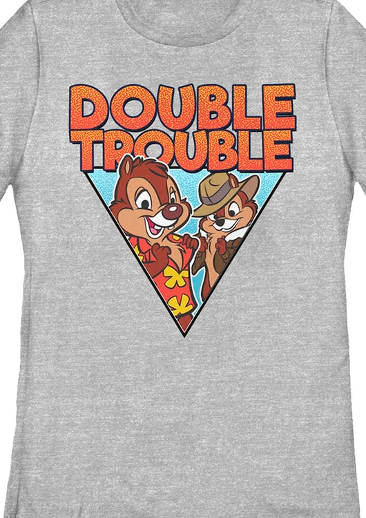 Gray Womens Retro Double Trouble Chip 'n Dale Rescue Rangers Shirt - main product image