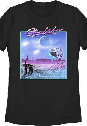 Womens Retro Millennium Falcon Flight Star Wars Shirt