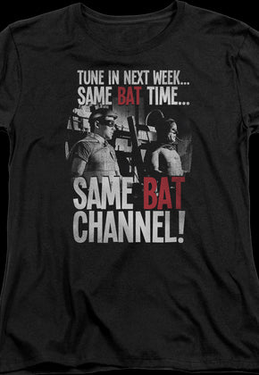 Womens Same Bat Time Same Bat Channel Batman Shirt