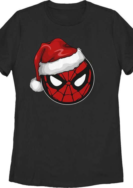 Womens Santa Hat Spider-Man Shirt - main product image