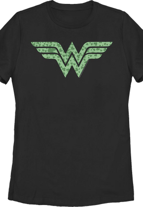 Womens Shamrock Logo Wonder Woman DC Comics Shirt
