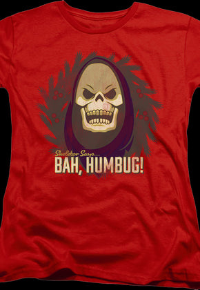 Womens Skeletor Says Bah Humbug Masters of the Universe Shirt