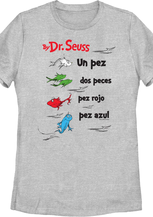 Womens Spanish One Fish, Two Fish, Red Fish, Blue Fish Dr. Seuss Shirt - main product image