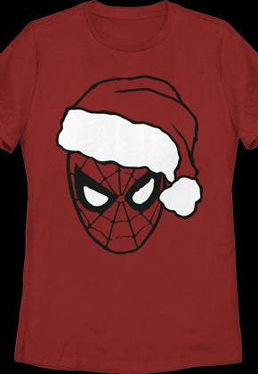 Womens Spider-Man Santa Claus Hat Marvel Comics Shirt
