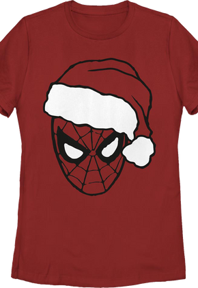 Womens Spider-Man Santa Claus Hat Marvel Comics Shirt