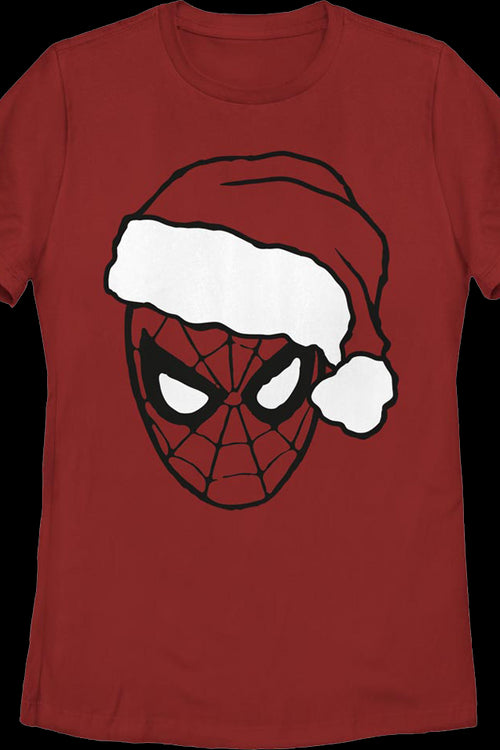 Womens Spider-Man Santa Claus Hat Marvel Comics Shirtmain product image