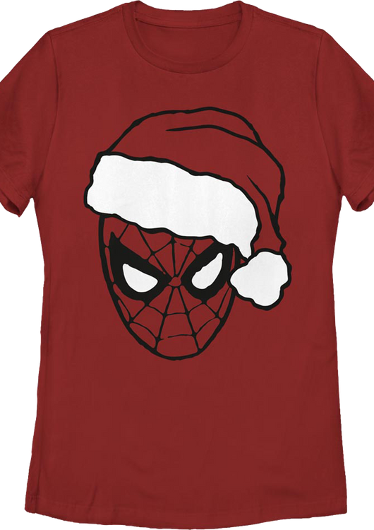 Womens Spider-Man Santa Claus Hat Marvel Comics Shirt - main product image
