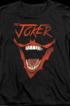 Womens The Joker Bat-Shaped Smile DC Comics Shirt