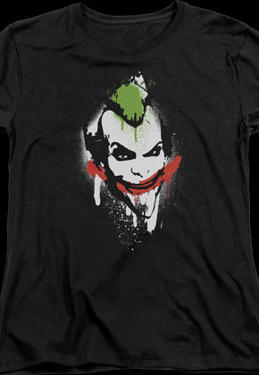 Womens The Joker Spray Painted Smile DC Comics Shirt