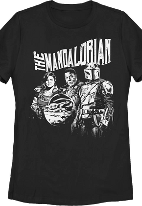 Womens The Mandalorian Black And White Star Wars Shirt