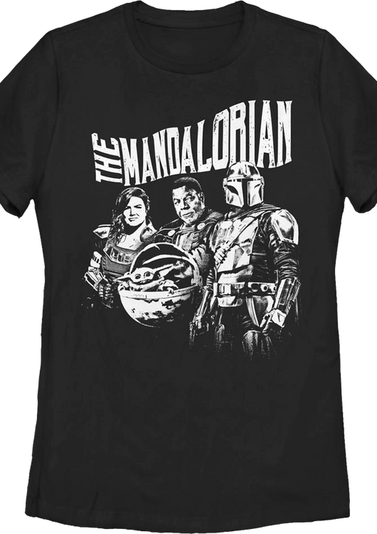 Womens The Mandalorian Black And White Star Wars Shirt - main product image