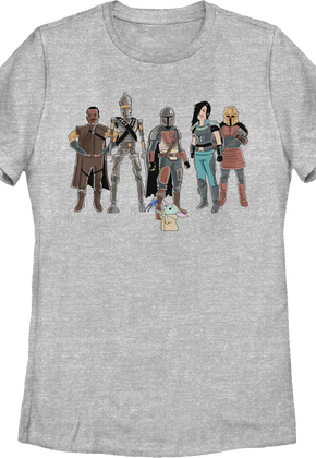 Womens The Mandalorian Character Sketches Star Wars Shirt
