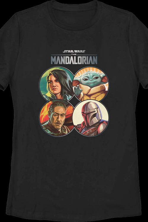 Womens The Mandalorian Coin Collage Star Wars Shirtmain product image